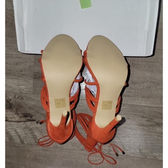 Orange Lindsey Strappy Heels From Simmi Shoes - Picture 4 of 7